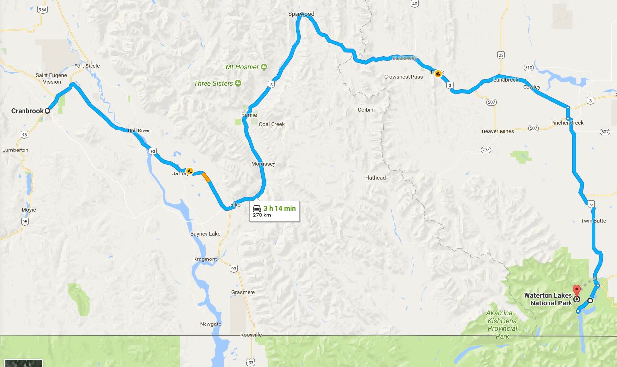 Prairies trip Google day 2 to Waterton Lake