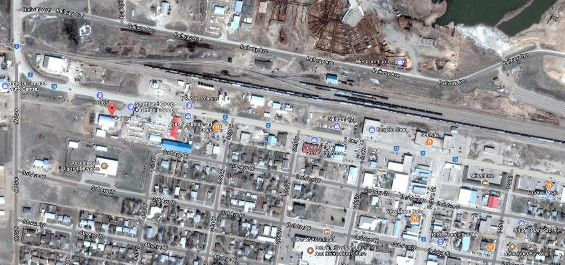 Google maps - Assiniboia, SK main drag.png